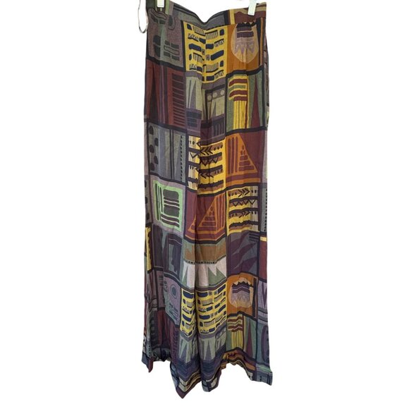 Nikita Mhaisalkar Anthropologie Wide-Leg Pants Small Multicolor Abstract Pattern - Picture 4 of 11